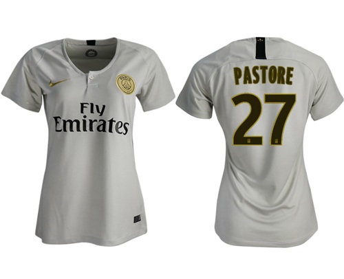 Women's Paris Saint-Germain #27 Pastore Away Soccer Club Jersey Women's Paris Saint-Germain #27 Pastore Away Soccer Club Jersey