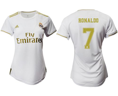 Women's Real Madrid #7 Ronaldo Home Soccer Club Jersey