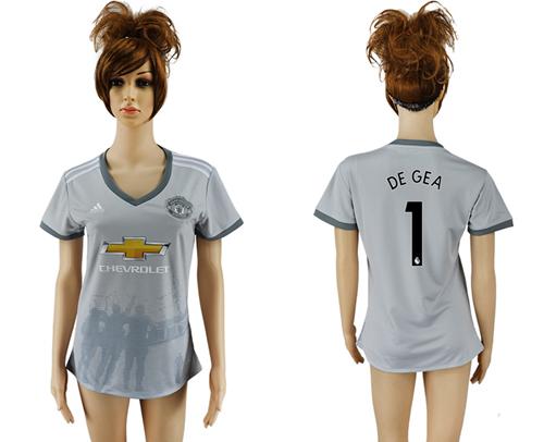 Women's Manchester United #1 De Gea Sec Away Soccer Club Jersey