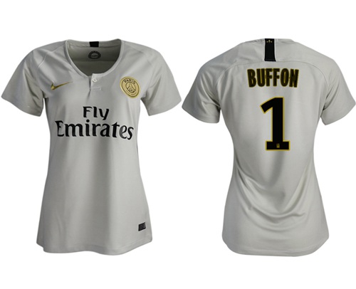 Women's Paris Saint-Germain #1 Buffon Away Soccer Club Jersey Women's Paris Saint-Germain #1 Buffon Away Soccer Club Jersey