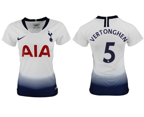 Women's Tottenham Hotspur #5 Vertonghen Home Soccer Club Jersey Women's Tottenham Hotspur #5 Vertonghen Home Soccer Club Jersey