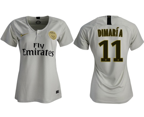 Women's Paris Saint-Germain #11 Di Maria Away Soccer Club Jersey Women's Paris Saint-Germain #11 Di Maria Away Soccer Club Jersey