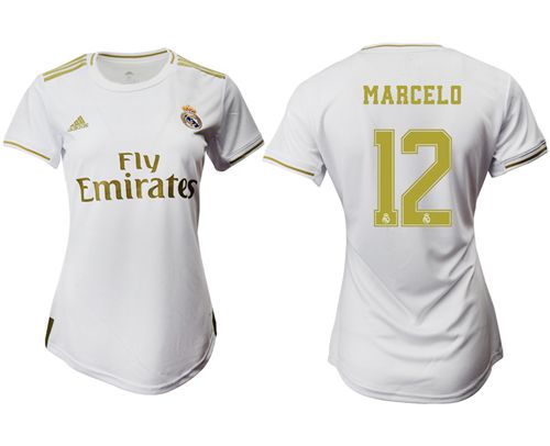 Women's Real Madrid #12 Marcelo Home Soccer Club Jersey Women's Real Madrid #12 Marcelo Home Soccer Club Jersey