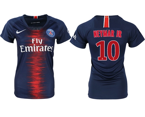 Women's Paris Saint-Germain #10 Neymar Jr Home Soccer Club Jersey Women's Paris Saint-Germain #10 Neymar Jr Home Soccer Club Jersey