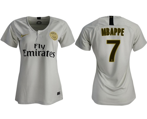 Women's Paris Saint-Germain #7 Mbappe Away Soccer Club Jersey Women's Paris Saint-Germain #7 Mbappe Away Soccer Club Jersey