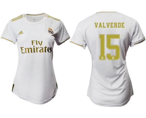 Women's Real Madrid #15 Valverde Home Soccer Club Jersey Women's Real Madrid #15 Valverde Home Soccer Club Jersey