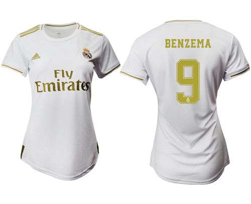 Women's Real Madrid #9 Benzema Home Soccer Club Jersey Women's Real Madrid #9 Benzema Home Soccer Club Jersey