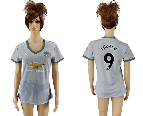 Women's Manchester United #9 Lukaku Sec Away Soccer Club Jersey Women's Manchester United #9 Lukaku Sec Away Soccer Club Jersey