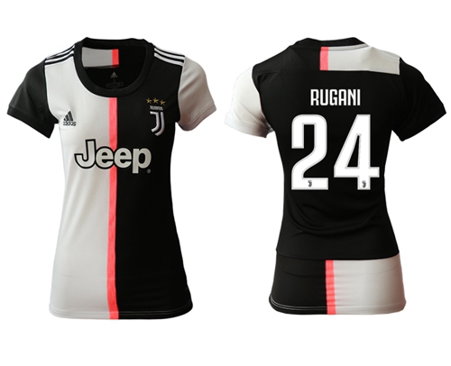 Women's Juventus #24 Rugani Home Soccer Club Jersey