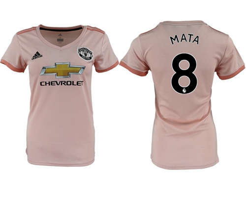 Women's Manchester United #8 Mata Away Soccer Club Jersey Women's Manchester United #8 Mata Away Soccer Club Jersey