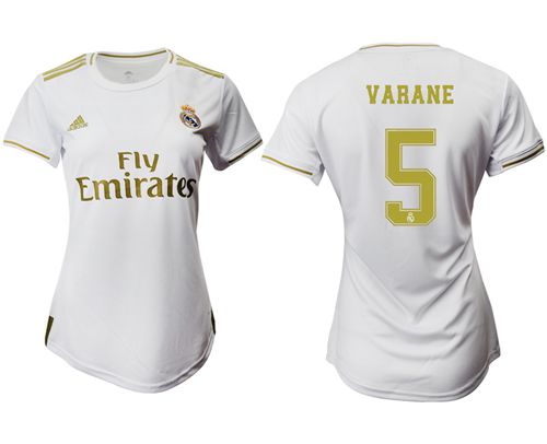 Women's Real Madrid #5 Varane Home Soccer Club Jersey Women's Real Madrid #5 Varane Home Soccer Club Jersey