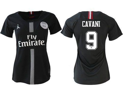 Women's Jordan Paris Saint-Germain #9 Cavani Home Soccer Club Jersey Women's Jordan Paris Saint-Germain #9 Cavani Home Soccer Club Jersey