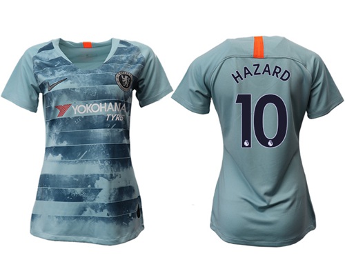 Women's Chelsea #10 Hazard Third Soccer Club Jersey
