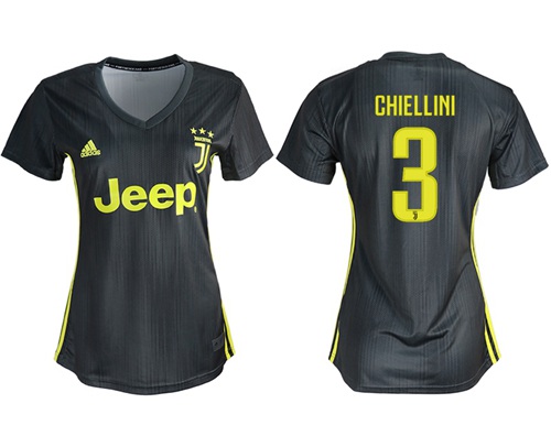 Women's Juventus #3 Chiellini Third Soccer Club Jersey Women's Juventus #3 Chiellini Third Soccer Club Jersey