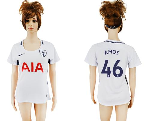 Women's Tottenham Hotspur #46 Amos Home Soccer Club Jersey Women's Tottenham Hotspur #46 Amos Home Soccer Club Jersey