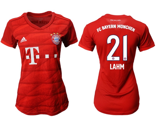 Women's Bayern Munchen #21 Lahm Home Soccer Club Jersey Women's Bayern Munchen #21 Lahm Home Soccer Club Jersey