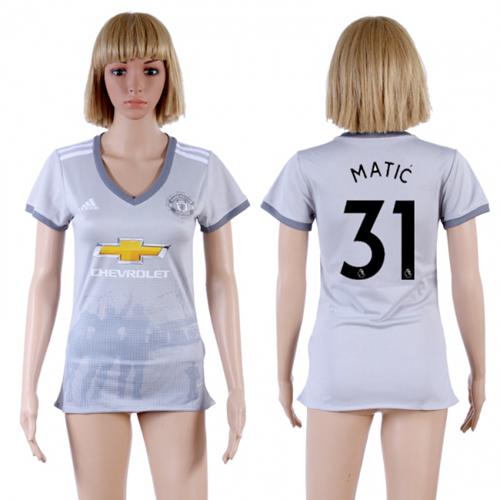 Women's Manchester United #31 Matic Sec Away Soccer Club Jersey Women's Manchester United #31 Matic Sec Away Soccer Club Jersey