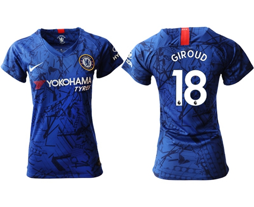 Women's Chelsea #18 Giroud Home Soccer Club Jersey Women's Chelsea #18 Giroud Home Soccer Club Jersey