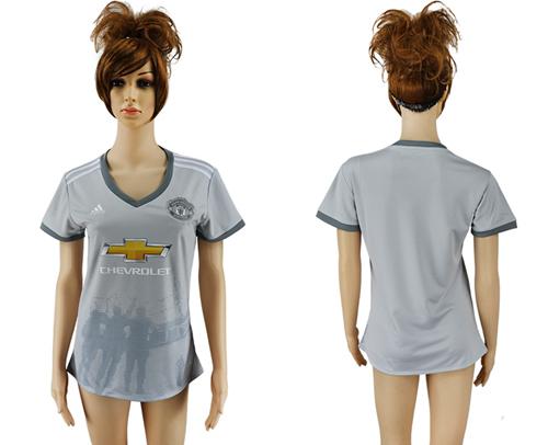 Women's Manchester United Blank Sec Away Soccer Club Jersey Women's Manchester United Blank Sec Away Soccer Club Jersey