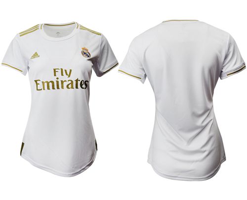 Women's Real Madrid Blank Home Soccer Club Jersey Women's Real Madrid Blank Home Soccer Club Jersey