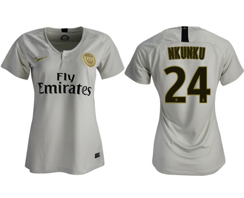 Women's Paris Saint-Germain #24 Nkunku Away Soccer Club Jersey Women's Paris Saint-Germain #24 Nkunku Away Soccer Club Jersey