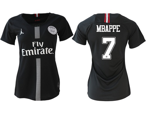 Women's Jordan Paris Saint-Germain #7 Mbappe Home Soccer Club Jersey Women's Jordan Paris Saint-Germain #7 Mbappe Home Soccer Club Jersey
