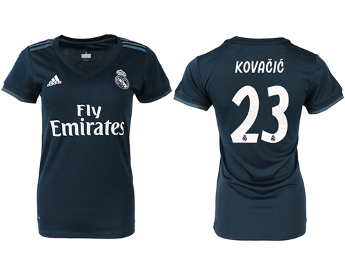 Women's Real Madrid #23 Kovacic Away Soccer Club Jersey Women's Real Madrid #23 Kovacic Away Soccer Club Jersey