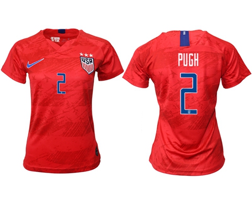 Women's USA #2 Pugh Away Soccer Country Jersey Women's USA #2 Pugh Away Soccer Country Jersey