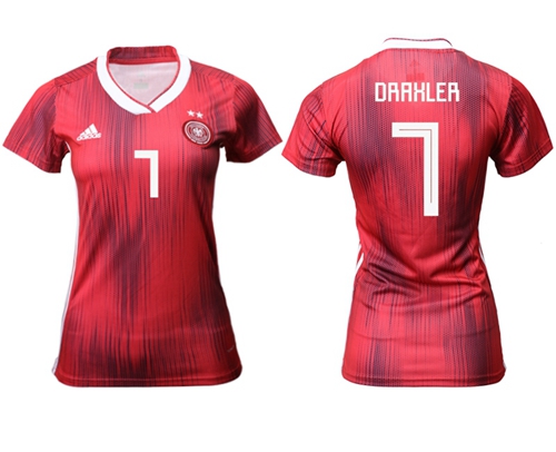 Women's Germany #7 Draxler Away Soccer Country Jersey Women's Germany #7 Draxler Away Soccer Country Jersey
