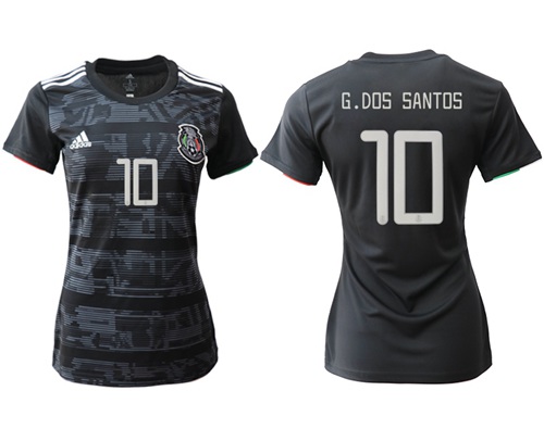 Women's Mexico #10 G.Dos Santos Home Soccer Country Jersey Women's Mexico #10 G.Dos Santos Home Soccer Country Jersey