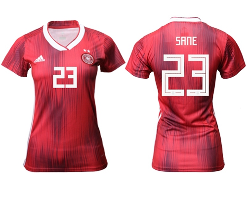 Women's Germany #23 Sane Away Soccer Country Jersey Women's Germany #23 Sane Away Soccer Country Jersey