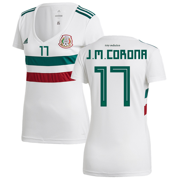 Women's Mexico #17 J.M.Corona Away Soccer Country Jersey Women's Mexico #17 J.M.Corona Away Soccer Country Jersey