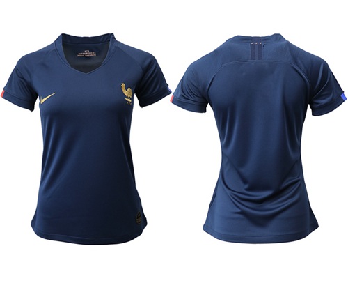 Women's France Blank Home Soccer Country Jersey Women's France Blank Home Soccer Country Jersey