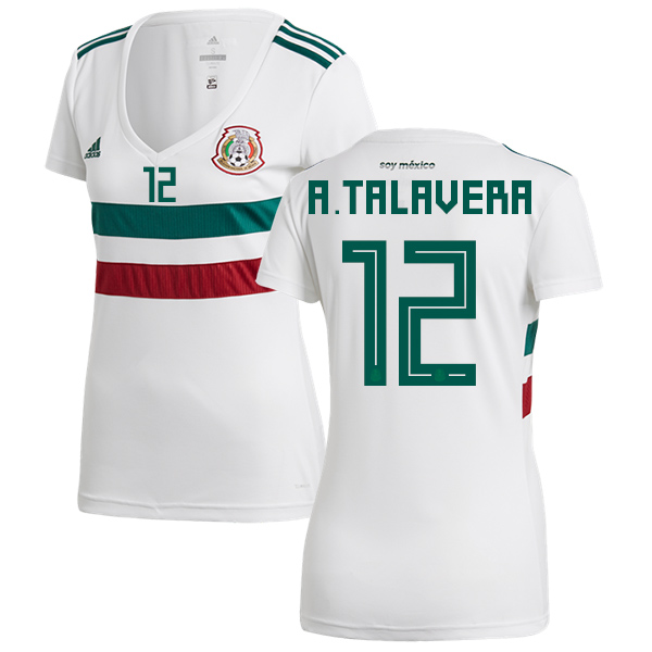 Women's Mexico #12 A.Talavera Away Soccer Country Jersey Women's Mexico #12 A.Talavera Away Soccer Country Jersey