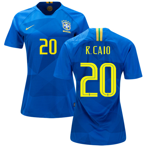 Women's Brazil #20 R.Caio Away Soccer Country Jersey Women's Brazil #20 R.Caio Away Soccer Country Jersey