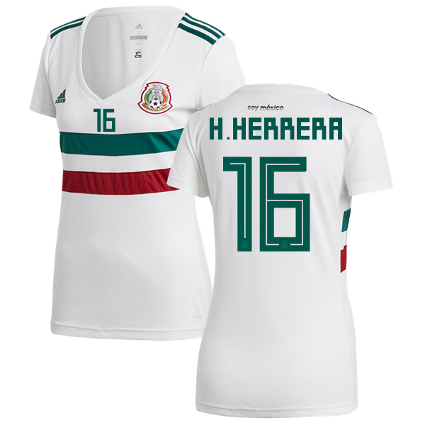 Women's Mexico #16 H.Herrera Away Soccer Country Jersey Women's Mexico #16 H.Herrera Away Soccer Country Jersey