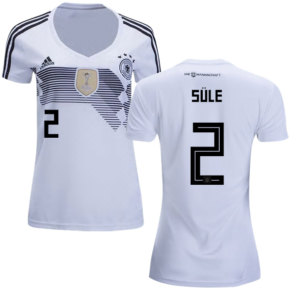 Women's Germany #2 Sule White Home Soccer Country Jersey Women's Germany #2 Sule White Home Soccer Country Jersey