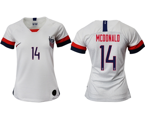 Women's USA #14 Mcdonald Home Soccer Country Jersey Women's USA #14 Mcdonald Home Soccer Country Jersey