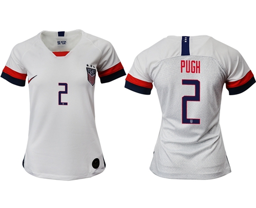 Women's USA #2 Pugh Home Soccer Country Jersey Women's USA #2 Pugh Home Soccer Country Jersey