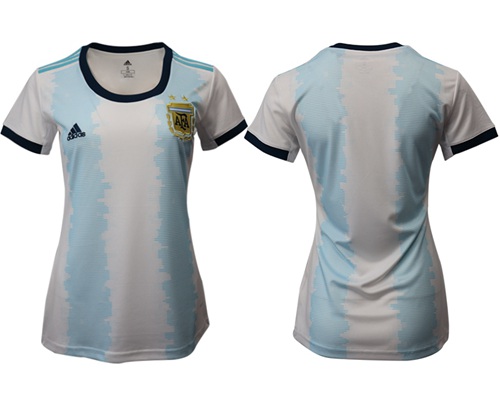 Women's Argentina Blank Home Soccer Country Jersey Women's Argentina Blank Home Soccer Country Jersey