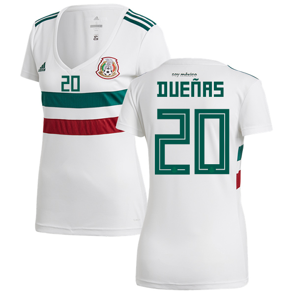 Women's Mexico #20 Duenas Away Soccer Country Jersey Women's Mexico #20 Duenas Away Soccer Country Jersey