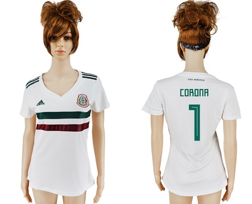 Women's Mexico #1 Corona Away Soccer Country Jersey