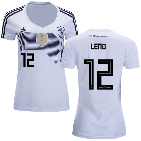 Women's Germany #12 Leno White Home Soccer Country Jersey Women's Germany #12 Leno White Home Soccer Country Jersey