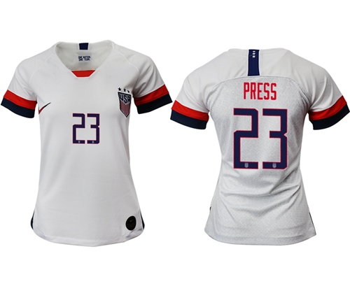Women's USA #23 Press Home Soccer Country Jersey Women's USA #23 Press Home Soccer Country Jersey