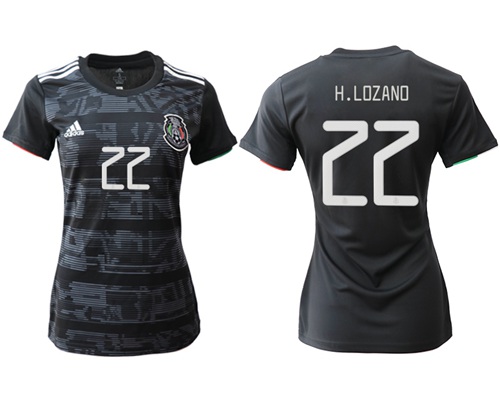 Women's Mexico #22 H.Lozano Home Soccer Country Jersey Women's Mexico #22 H.Lozano Home Soccer Country Jersey