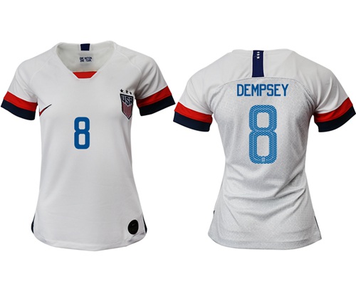 Women's USA #8 Dempsey Home Soccer Country Jersey Women's USA #8 Dempsey Home Soccer Country Jersey