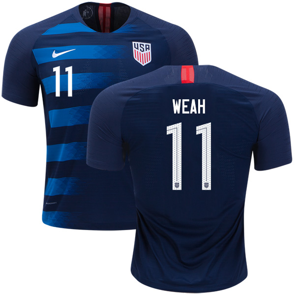 Women's USA #11 Weah Away Soccer Country Jersey Women's USA #11 Weah Away Soccer Country Jersey
