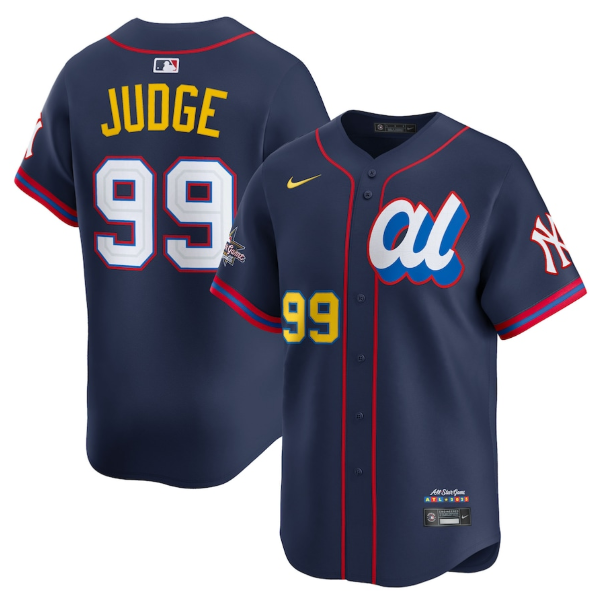 Men's American League #99 Aaron Judge Navy 2025 All-Star Edition Limited Stitched Baseball Jersey Men's American League #99 Aaron Judge Navy 2025 All-Star Edition Limited Stitched Baseball Jersey