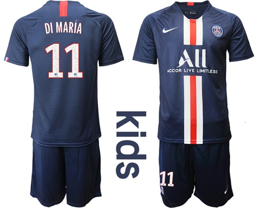 Paris Saint-Germain #11 Di Maria Home Kid Soccer Club Jersey Paris Saint-Germain #11 Di Maria Home Kid Soccer Club Jersey