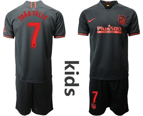 Atletico Madrid #7 Joao Felix Away Kid Soccer Club Jersey